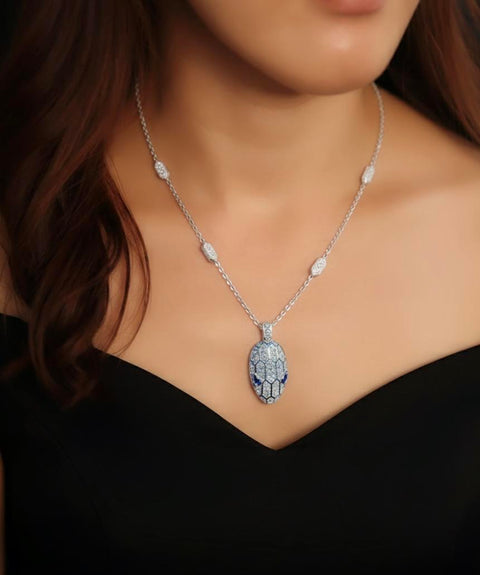 PT307W B.Tiff Pavé Viper Pendant Necklace