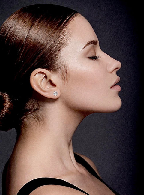 ER101W B.Tiff 1 ct Stainless Steel Solitaire Stud Earrings