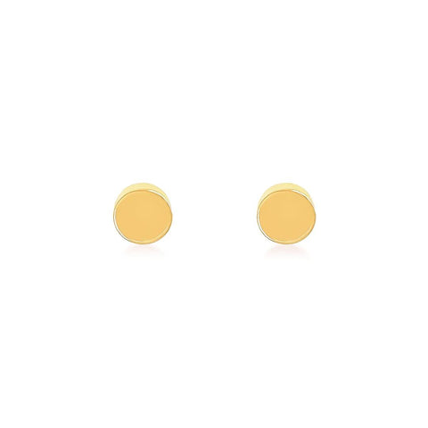 ER003GP B.Tiff High Polish Plain Round Gold Plated Stainless Steel Stud Earrings