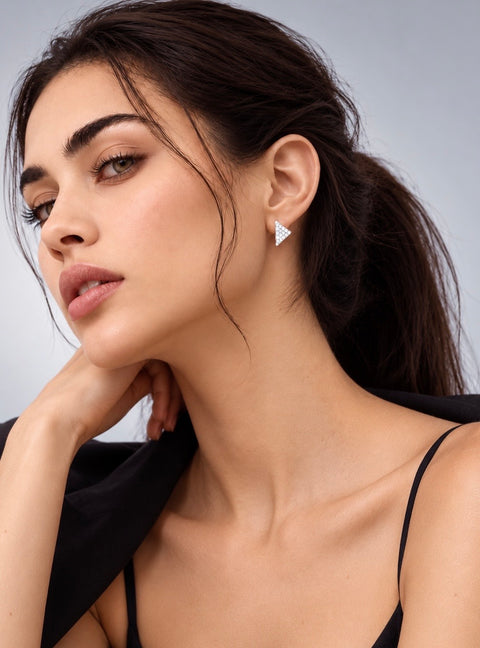 ER113WL B.Tiff Large Pavé Supera Stainless Steel Earrings