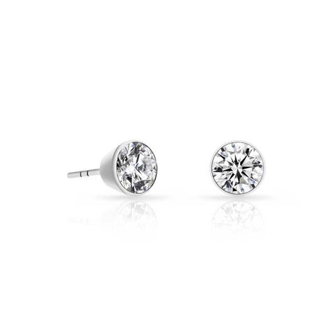 ER101W B.Tiff 1 ct Stainless Steel Solitaire Stud Earrings