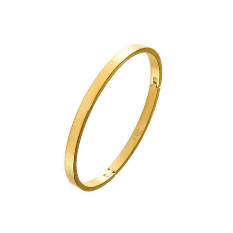 BG300G B.Tiff Simplicity Narrow Gold Plated Stainless Steel Bangle Bracelet