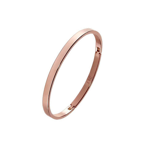 BG300RG B.Tiff Simplicity Narrow Matte Rose Gold Plated Stainless Steel Bangle Bracelet