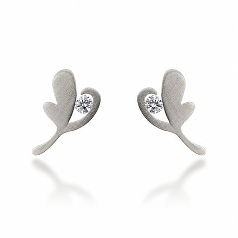ER102W B.Tiff Lucky Clover Stainless Steel Earrings