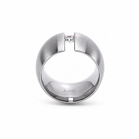 RG200W B.Tiff .5 ct Princess Cut Extra Wide Stainless Steel Ring