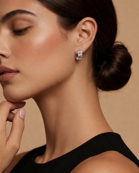 ER104W B.Tiff Pavé Trellis Earrings