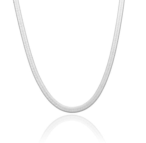 C004W B.Tiff 4mm Herringbone Stainless Steel Chain Necklace