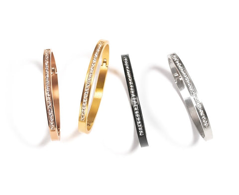 BG333RG B.Tiff Eternity 25 Rose Gold Plated Stainless Steel Bangle Bracelet