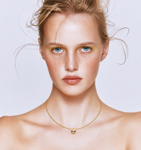 PT104G B.Tiff Gold Pavé Trellis Pendant Necklace