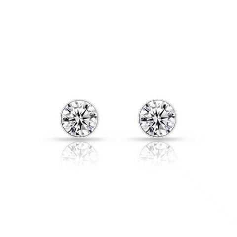 ER101W B.Tiff 1 ct Stainless Steel Solitaire Stud Earrings