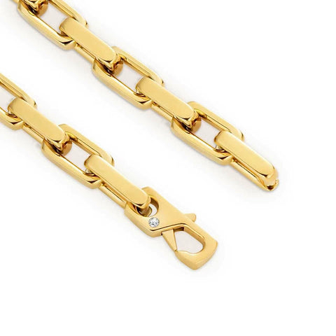 BG001G B.Tiff Gold High Polish Edge Paperclip Link Bracelet