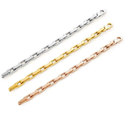 BG001G B.Tiff Gold High Polish Edge Paperclip Link Bracelet