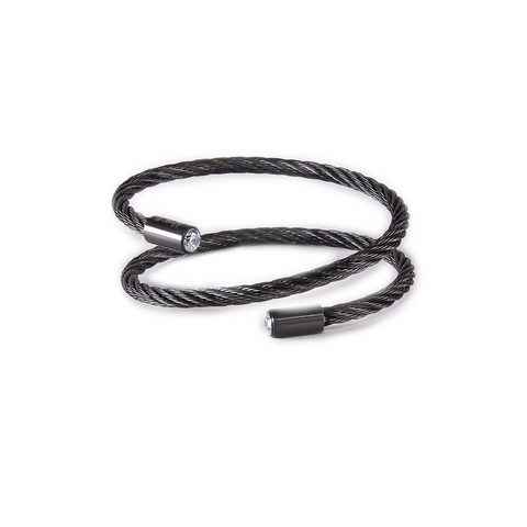 BG003B B.Tiff Double Wrapped Black Anodized Stainless Steel Cable Bracelet