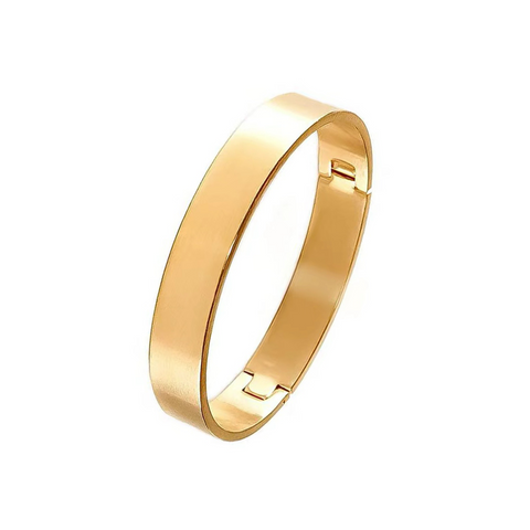 BG1200G B.Tiff Simplicity 18K Gold Plated Stainless Steel Bangle Bracelet