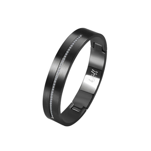 BG1212B B.Tiff Eternity 38 Black Anodized Stainless Steel Bangle Bracelet