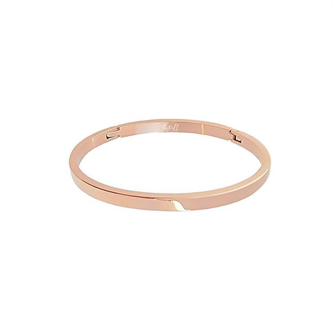 BG300RGP B.Tiff Simplicity Narrow High Polish Rose Gold Plated Stainless Steel Bangle Bracelet