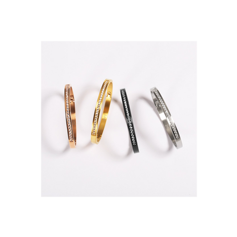 BG333RG B.Tiff Eternity 25 Rose Gold Plated Stainless Steel Bangle Bracelet