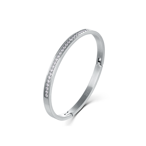 BG333W B.Tiff Eternity 25 Stainless Steel Bangle Bracelet