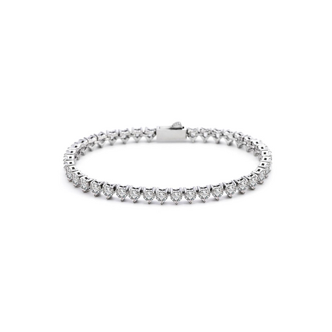BG399W B.Tiff 4mm Heart Tennis Stainless Steel Bracelet