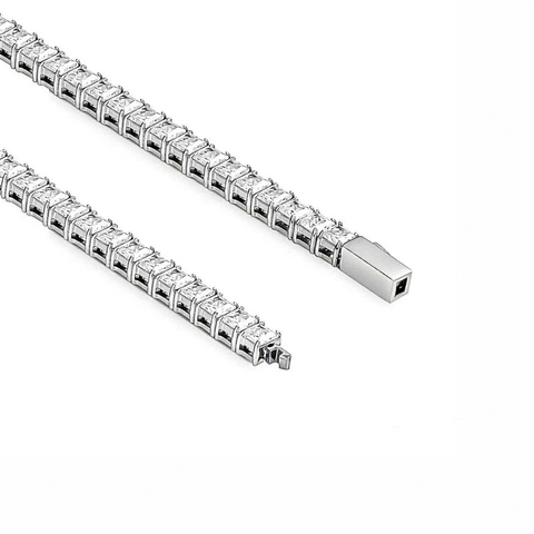 BG404W B.Tiff Princess Cut 5mm Tennis Stainless Steel Bracelet