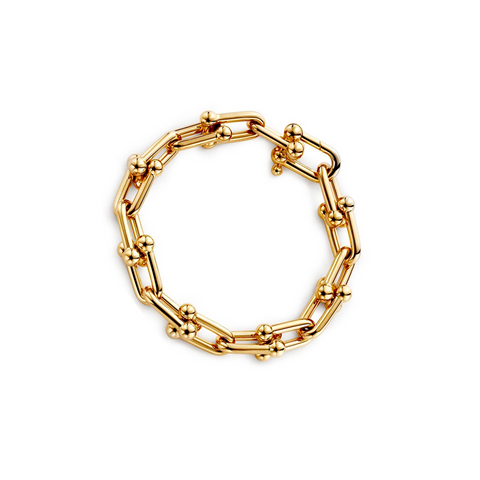 BG525G B.Tiff 18K Gold Plated Horseshoe Link Stainless Steel Chain Bracelet