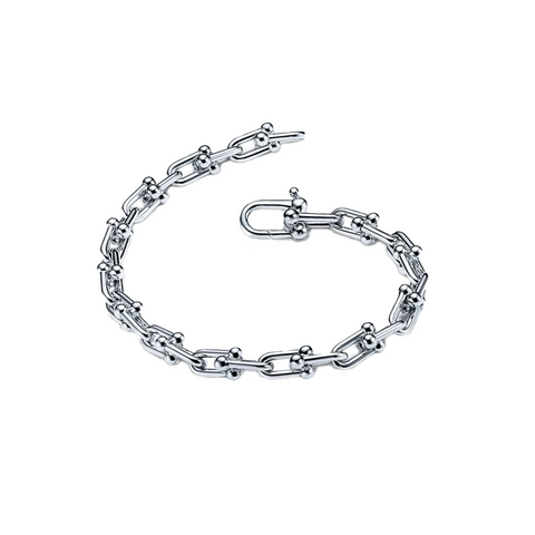 BG525W B.Tiff Horseshoe Link Stainless Steel Chain Bracelet