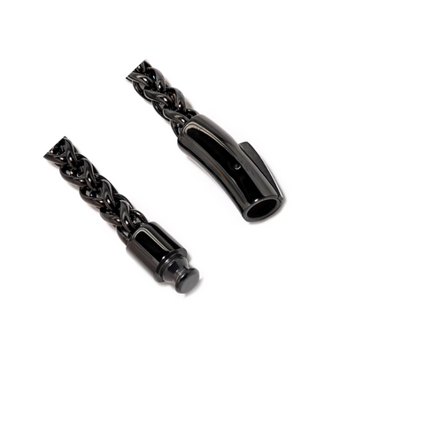 BG600GM B.Tiff French Braid Gun Metal Stainless Steel Chain Bracelet