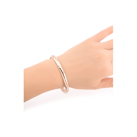 BG608RG B.Tiff 8-Stone Starlight High Polish Rose Gold Plated Stainless Steel Pave Adjustable Bangle Cuff