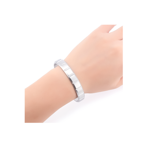 BG611W B.Tiff Simplicity Matte Box Cut Adjustable Stainless Steel Bangle Cuff