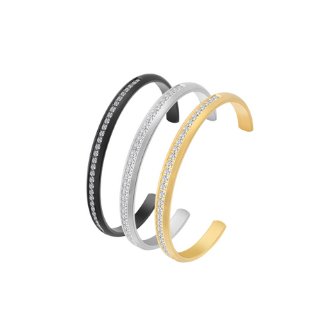 BG630G B.Tiff Eternity 30 Adjustable Gold Plated Stainless Steel Bangle Cuff