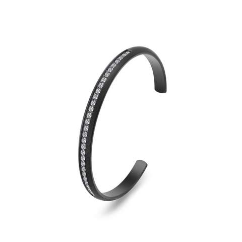 BG630B B.Tiff Eternity 30 Adjustable Black Anodized Stainless Steel Bangle Cuff