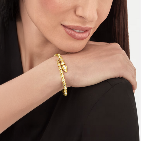 BG880G B.Tiff 18K Gold Plated Pavé Temptation Bangle Bracelet
