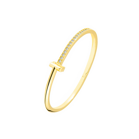 BG882G B.Tiff Gold Plated Unisson Bangle Bracelet