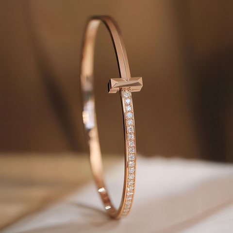 BG882RG B.Tiff Rose Gold Plated Unisson Bangle Bracelet
