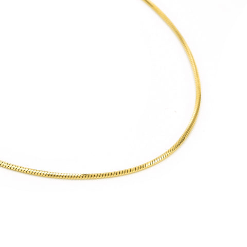 C001G B.Tiff Gold Plated Octagonal Herringbone Stainless Steel Chain Necklace