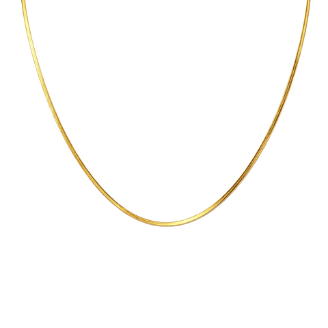 C002G B.Tiff Gold Plated Herringbone Chain Necklace/ 2mm