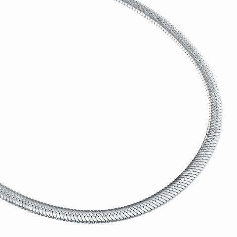 C004W B.Tiff 4mm Herringbone Stainless Steel Chain Necklace