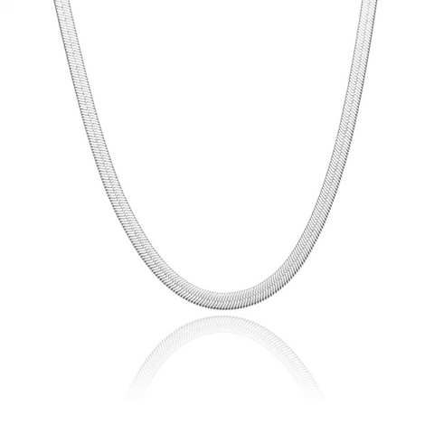 C004W B.Tiff 4mm Herringbone Stainless Steel Chain Necklace