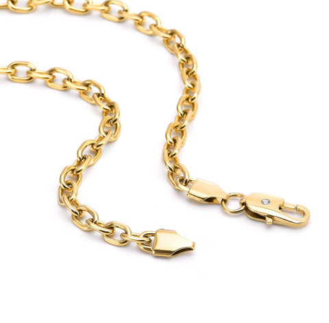 C007G B.Tiff 5mm Gold Plated Cable Link Chain Necklace