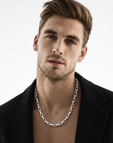 C010W B.Tiff High Polish Edge Paperclip Link Stainless Steel Necklace