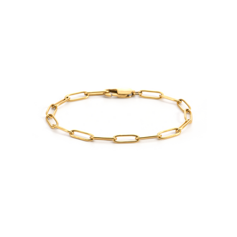 C011G Oval Paperclip Link Chain Necklace and Bracelet Set