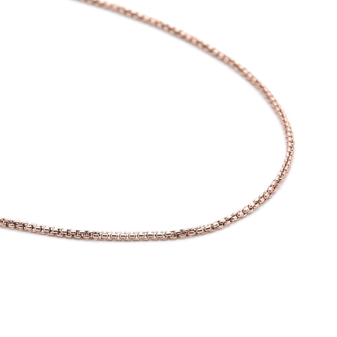 C012RG B.Tiff Round Box Rose Gold Plated Stainless Steel Chain Necklace