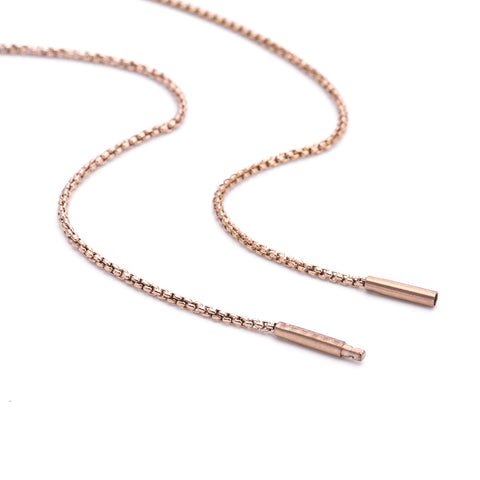 C012RG B.Tiff Round Box Rose Gold Plated Stainless Steel Chain Necklace