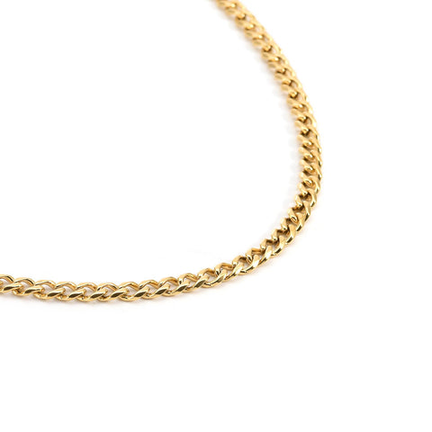 C014G B.Tiff 4mm Gold Plated Curb Link Chain Necklace