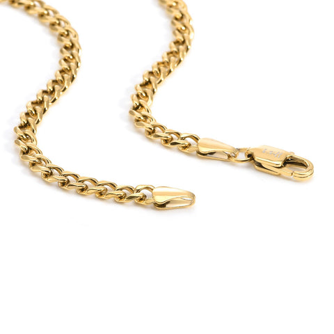 C014G B.Tiff 4mm Gold Plated Curb Link Chain Necklace