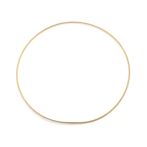 C015G B.Tiff Cable Wire Gold Plated Stainless Steel Chain Necklace