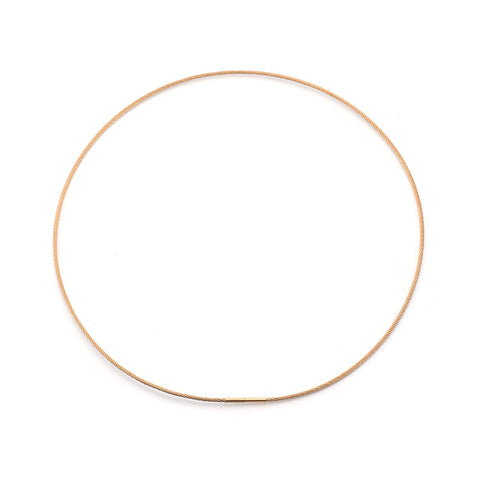C015RG B.Tiff Cable Wire Rose Gold Plated Stainless Steel Chain Necklace