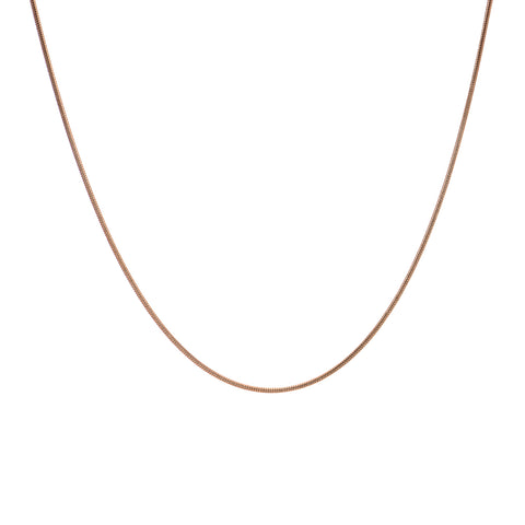 C030RG B.Tiff Thin Rose Gold Plated Stainless Steel Coil Chain Necklace