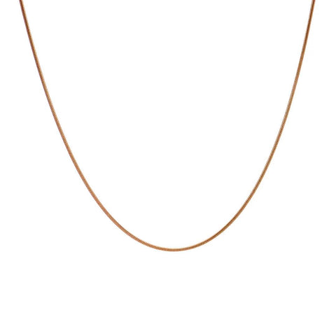C030RG B.Tiff Thin Rose Gold Plated Stainless Steel Coil Chain Necklace