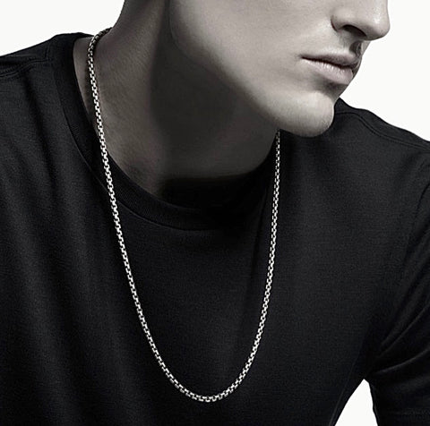 C049W B.Tiff Stainless Steel Round Box Chain
